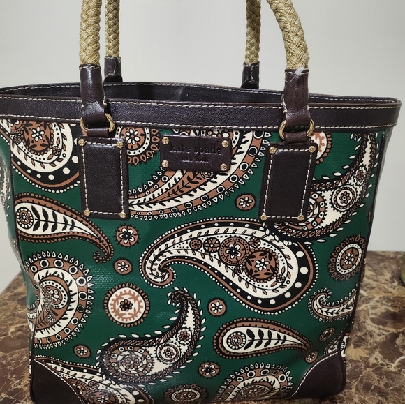 New Kate Spade Large Green Coated/Leather & Dustbag - Picture 7 of 16